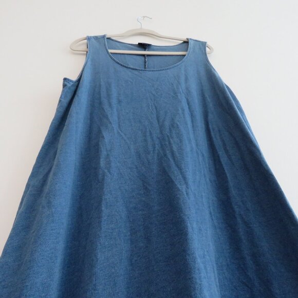 J. JILL Pure Jill Indigo Knit Dipped Hem Midi Dress in Blue Denim Coastal Size L - Picture 10 of 15